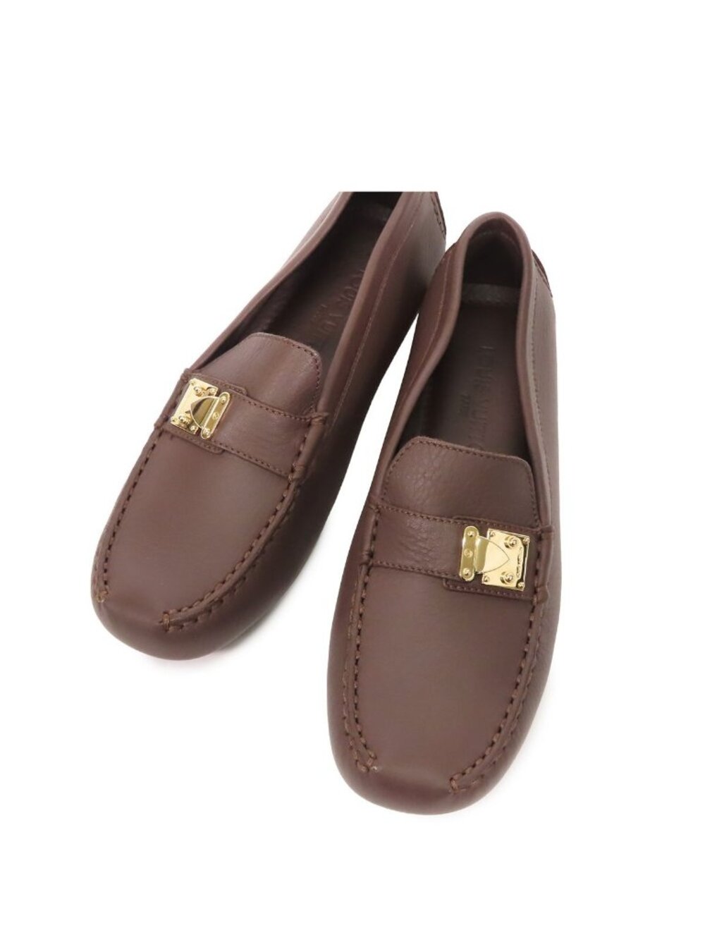 Louis Vuitton Driving Shoes Brown Leather Loafers